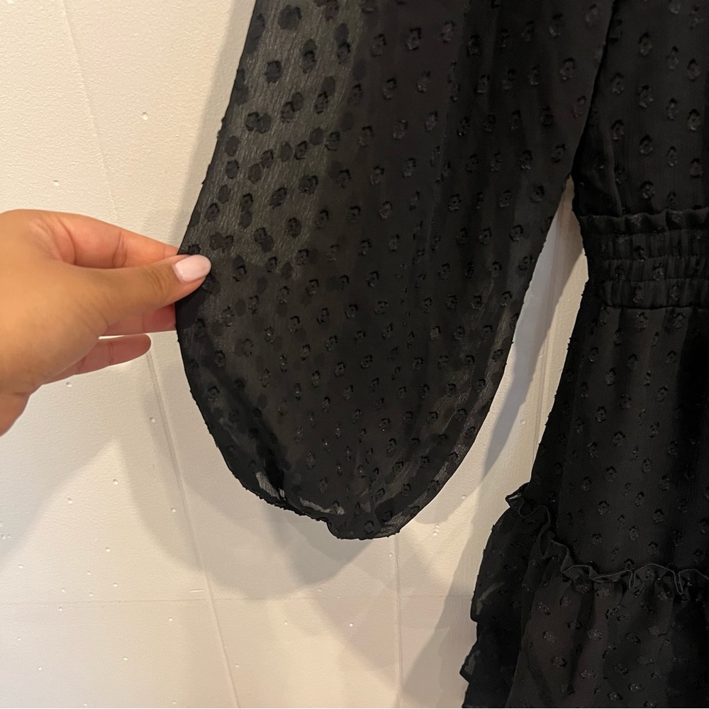 Express XL Black Ruffle Mini Dress new with tags - Picture 4 of 5